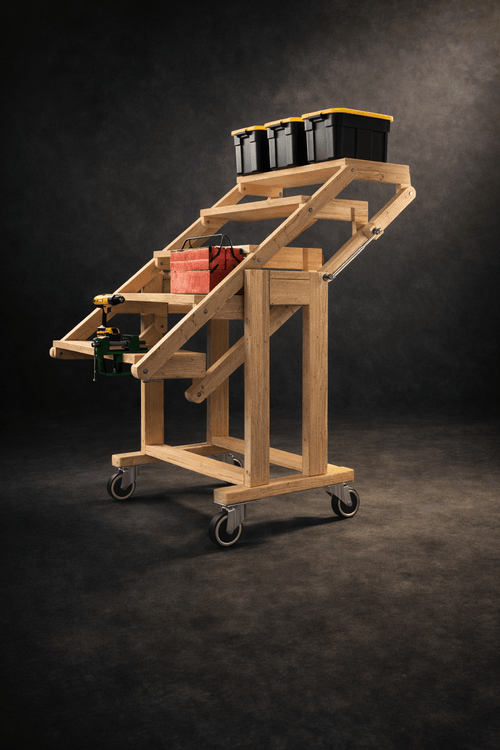 Transforming Shelf Workbench + Free 130+ Woodworking Plans Bundle - Digital Build Plans - Benji the WoodWorker