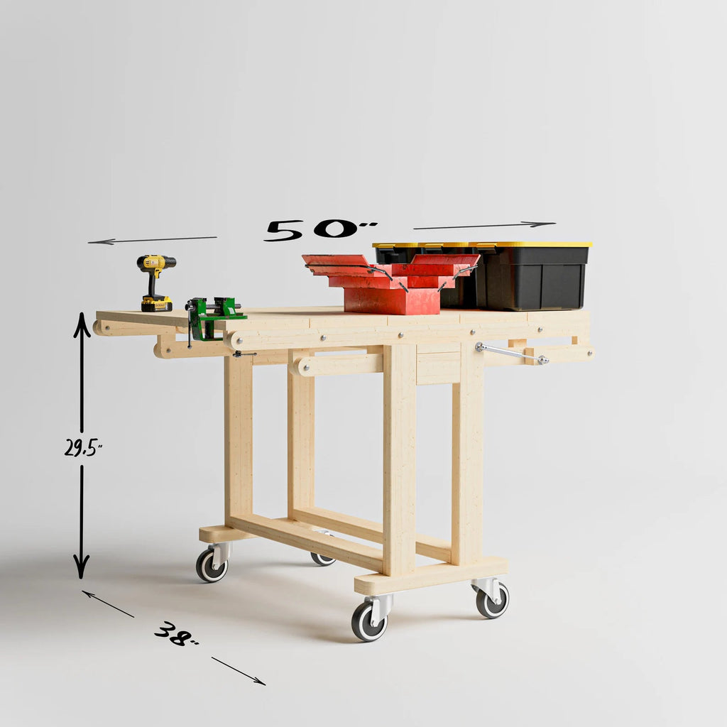 Transforming Shelf Workbench + Free 130+ Woodworking Plans Bundle - Digital Build Plans - Benji the WoodWorker